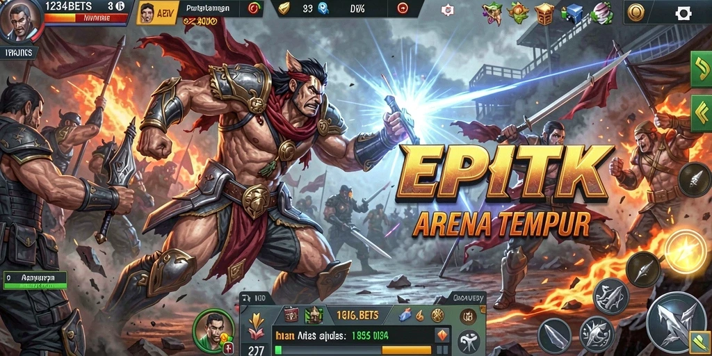 Tampilan gameplay 1234BETS dengan pertarungan yang intens dan karakter yang kuat.