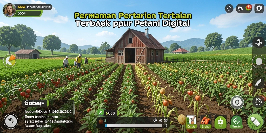 Tangkapan layar menunjukkan pengalaman gameplay pertanian yang menarik.