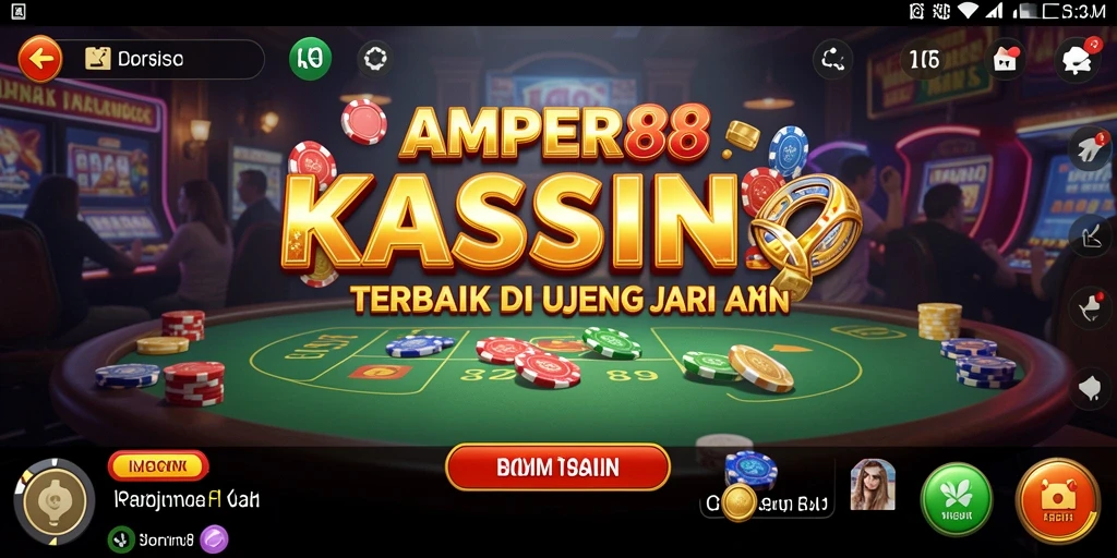 Tampilan gameplay menarik dari AMPER88, sempurna untuk penggemar Kasino.
