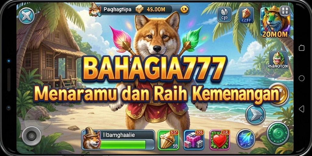 Tangkapan layar gameplay BAHAGIA777 menampilkan pertahanan menara yang mendebarkan.