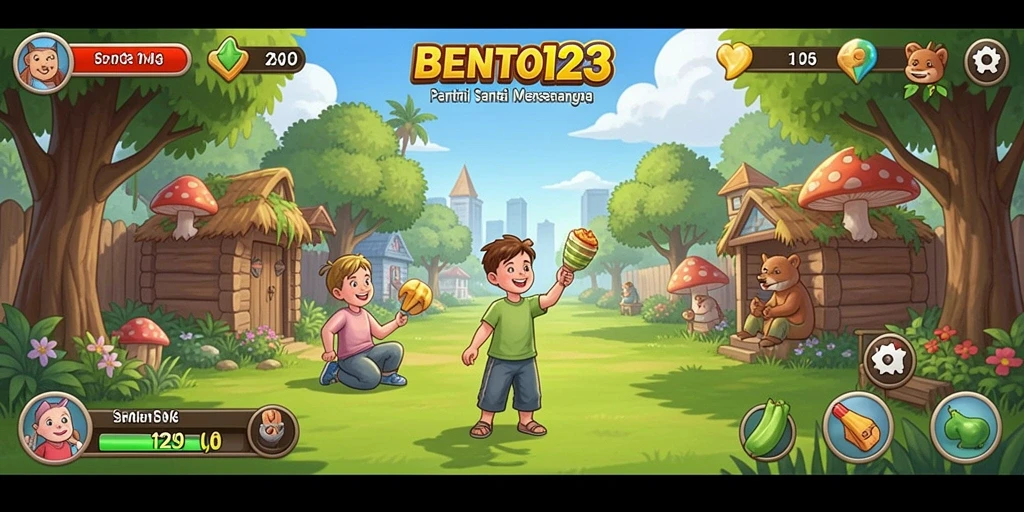 Tampilan screenshot permainan BENTO123 yang ceria dan interaktif.