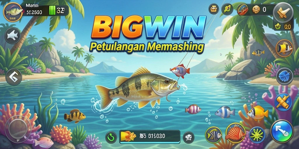 Screenshot gameplay BIGWIN menampilkan keasyikan memancing yang mendebarkan.