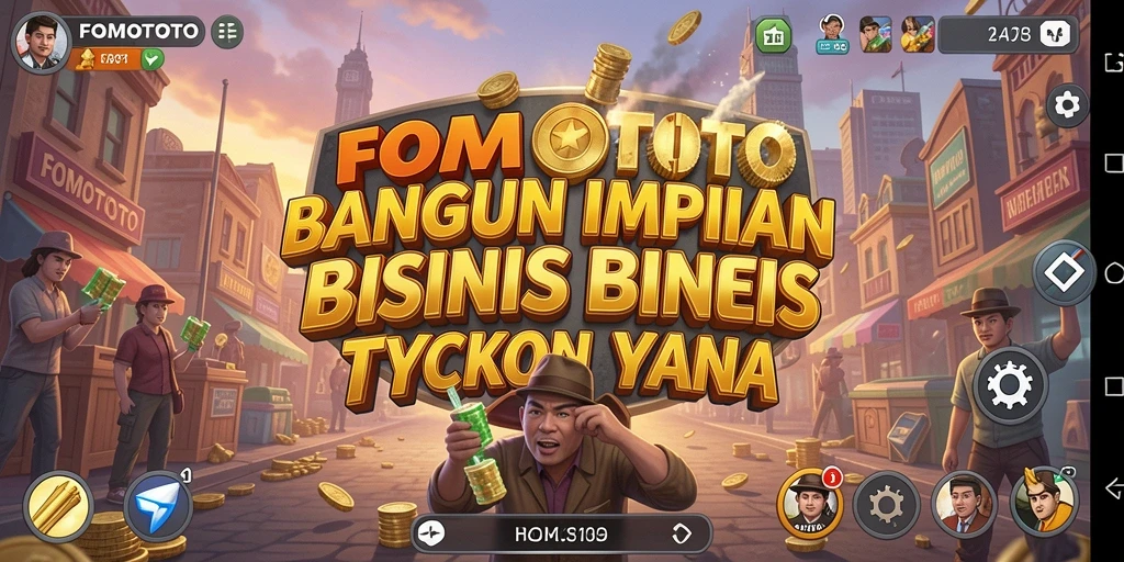 Tampilan gameplay <strong>FOMOTOTO</strong> yang menarik dan penuh strategi bisnis.