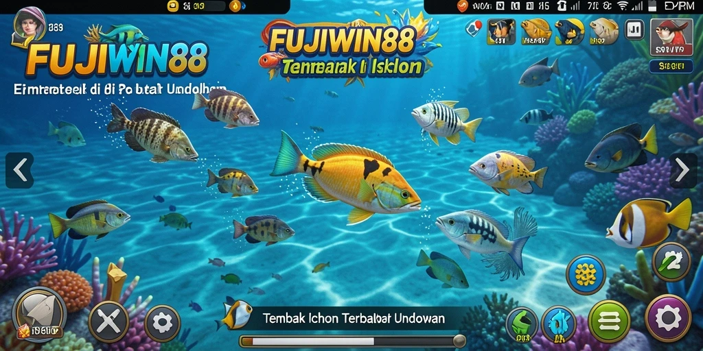 Gameplay seru dengan menembak ikan berwarna-warni di FUJIWIN88.
