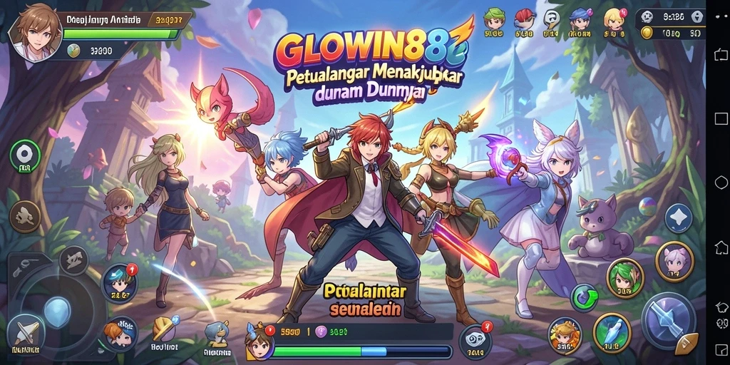 Screenshot GLOWIN88 menampilkan aksi seru dalam dunia anime.