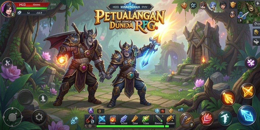 Tangkapan layar H03 menampilkan karakter beraksi dalam pertempuran RPG yang epik.