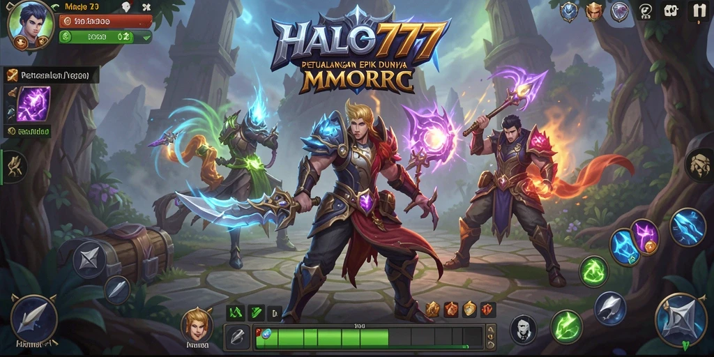 Tangkapan layar HALO777 menampilkan aksi pertempuran epik dalam dunia MMORPG.