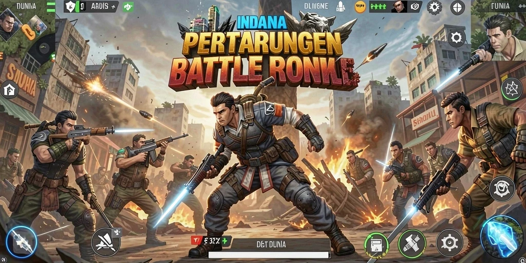 Gameplay seru INDAAA dalam pertempuran Battle Royale.