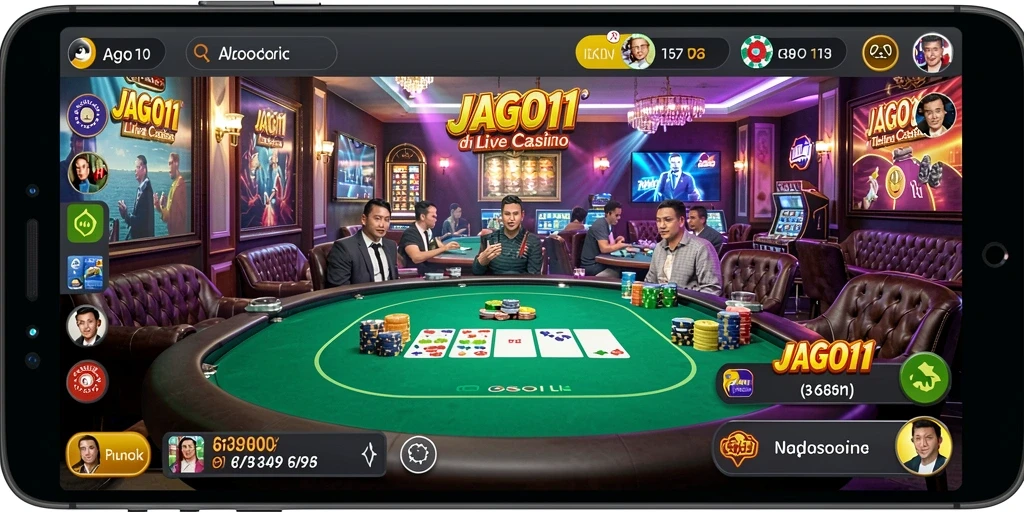 Tampilan gameplay JAGO11 yang mendebarkan dan interaktif di Live Casino.