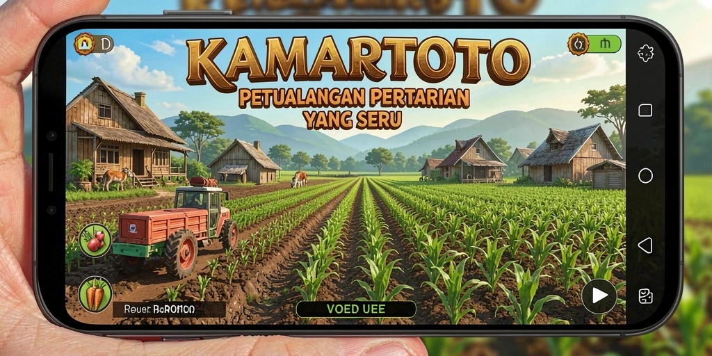 Screenshot gameplay KAMARTOTO menampilkan aktivitas bertani yang seru.