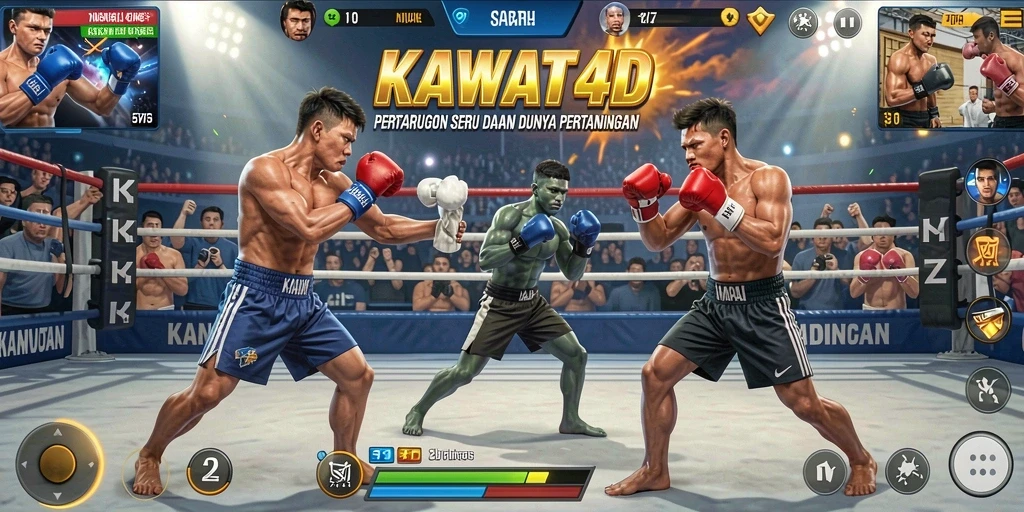 Screenshot KAWAT4D menampilkan karakter yang sedang bertarung.