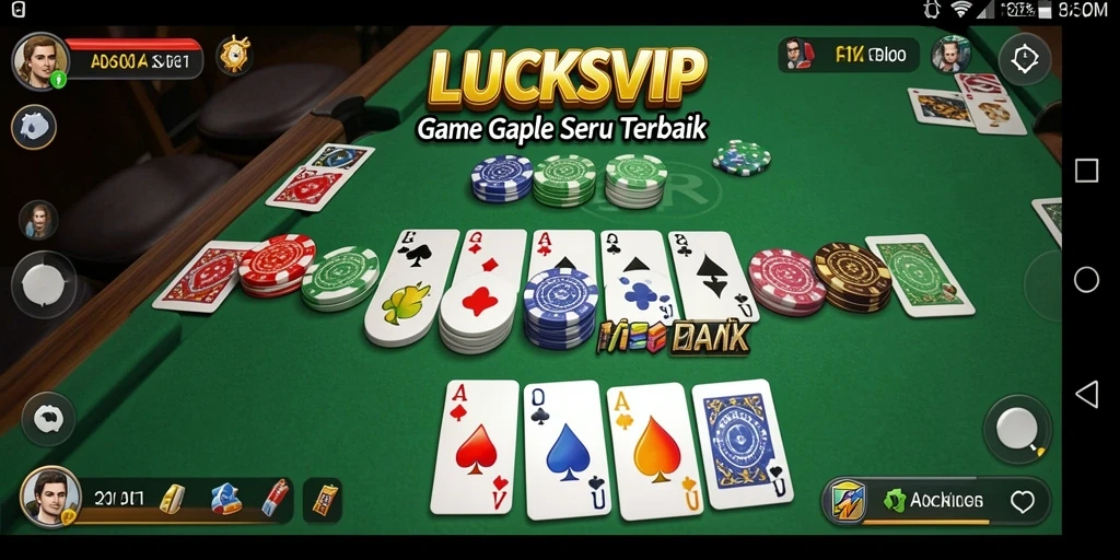Tampilan gameplay seru di LUCKSVIP saat bermain Gaple.