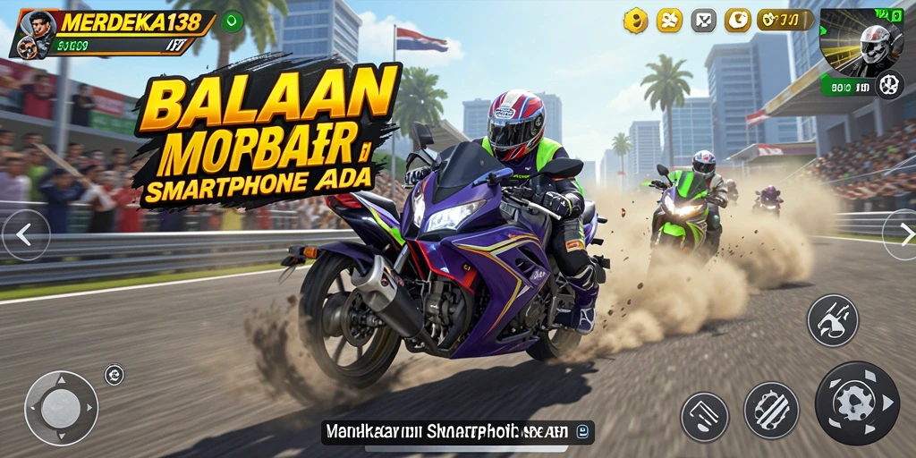 Tampilan gameplay <strong>MERDEKA138</strong> yang menarik di sirkuit balap.