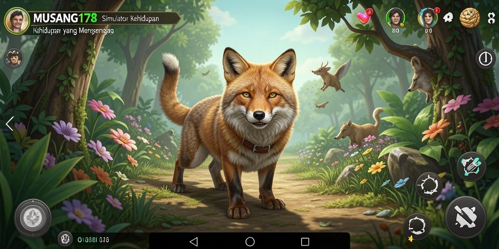 Tampilan gameplay yang mendetail dari MUSANG178 yang menggambarkan simulasi kehidupan.