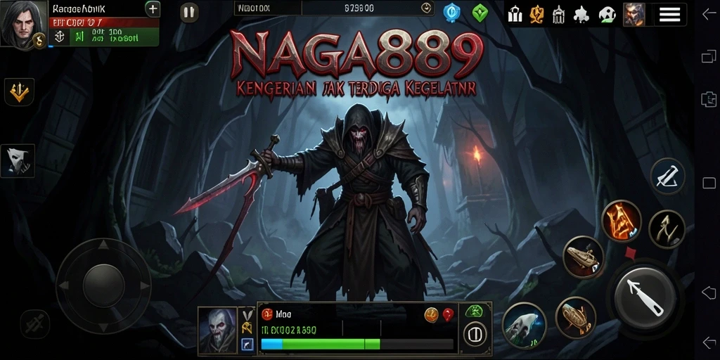 Tangkapan layar NAGA889 menampilkan momen menakutkan dalam gameplay.