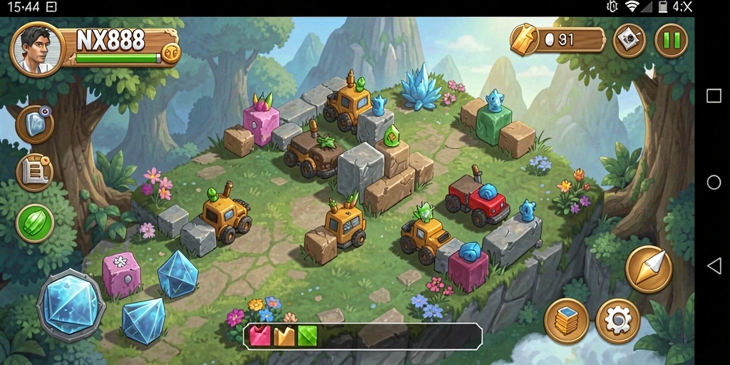 Tampilan gameplay NX888 dengan berbagai puzzle menantang yang menarik.