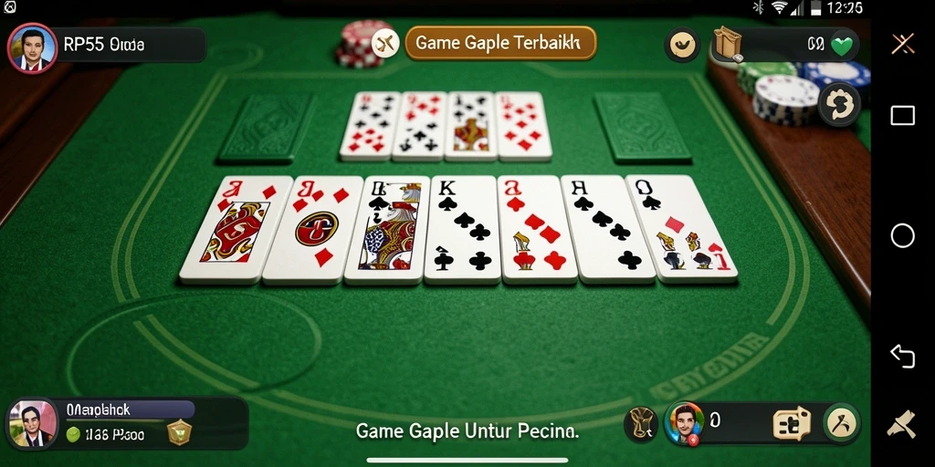 Tampilan gameplay seru dan menarik di RP55 untuk permainan Gaple.