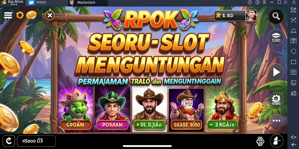 Screenshot gameplay RPOK menunjukkan suasana permainan Slot yang menggembirakan.