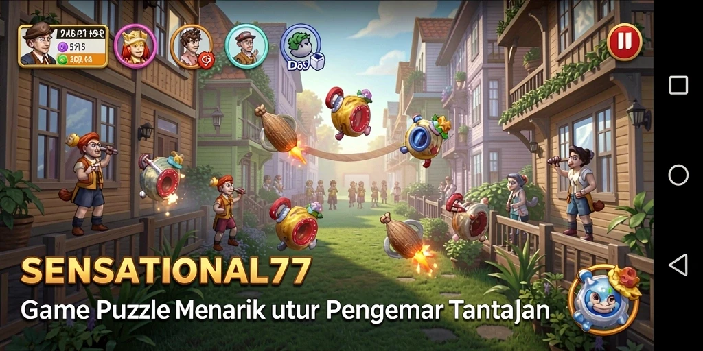 Tampilan screenshot utama SENSATIONAL77 menampilkan gameplay Puzzle yang penuh tantangan.