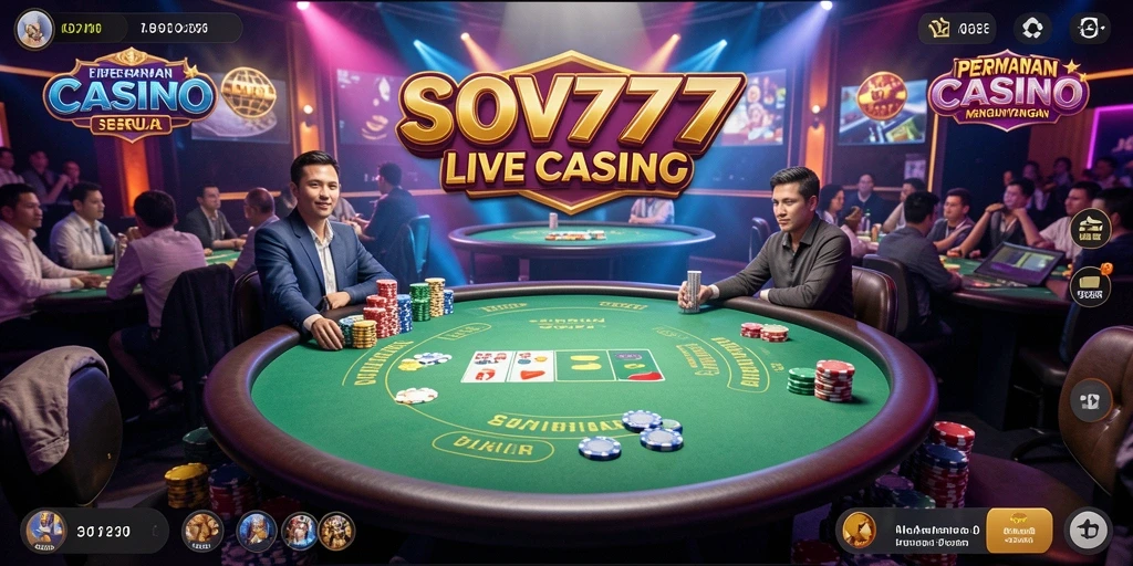 Screenshot dari gameplay Live Casino yang mendebarkan di SOV777.