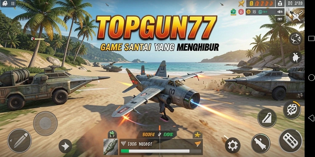 Tangkapan layar gameplay <strong>TOPGUN77</strong> yang ceria dan menghibur.