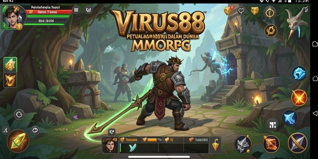 Screenshot utama VIRUS88 yang menampilkan aksi seru dalam dunia MMORPG.
