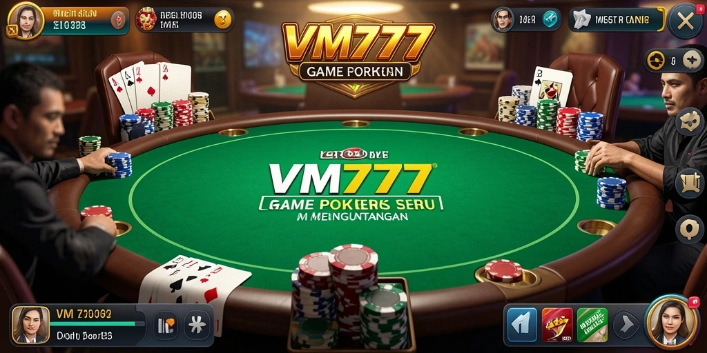 Screenshot gameplay poker yang menegangkan dan seru.