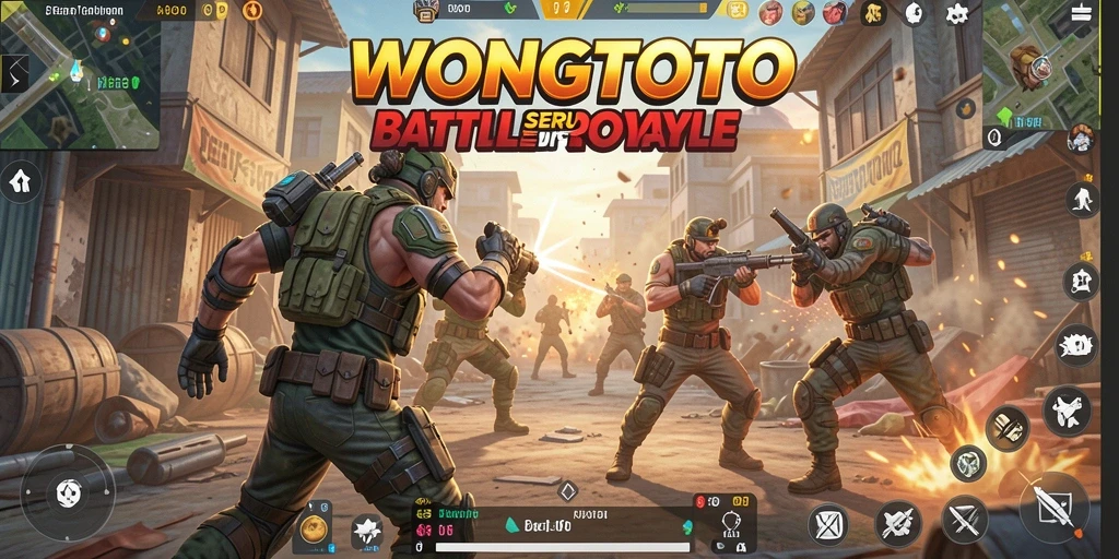 Tampilan seru gameplay Battle Royale di WONGTOTO dengan aksi intens.